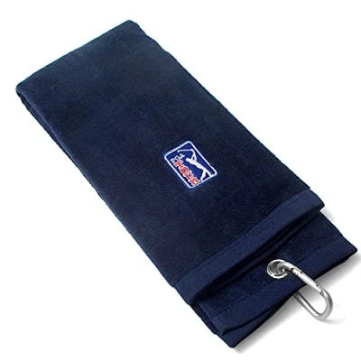 Image of PGA TOUR Golf Towel 100% Cotton, Large 16.5&quot; (41.9cm) x 19&quot; (48.3cm), Trifold Design, Machine Washable, Ideal for Cleaning Clubs and Balls, Bag Essential, Cart &amp; Stand