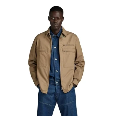 Image of G Star RAW Mens Waka Overshirt Brown Cotton Size Large