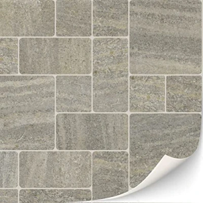 Image of 3 Sheets Self Adhesive Floor Tiles for Dollhouses Scale 1:12 (Mosaic Natural Stone)