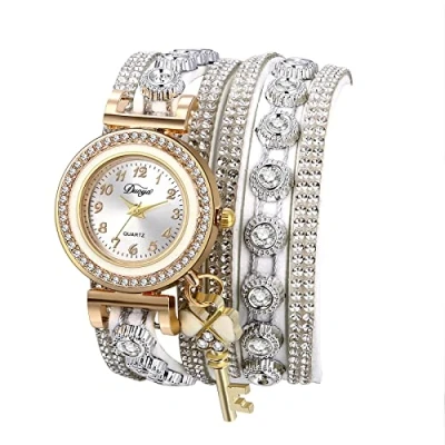 Image of JewelryWe Women Watches Vintage Bohemia Multi Layer Weave Wrap Leather Wristwatch Analog Quartz Bracelet Watch, for Valentine’s Day