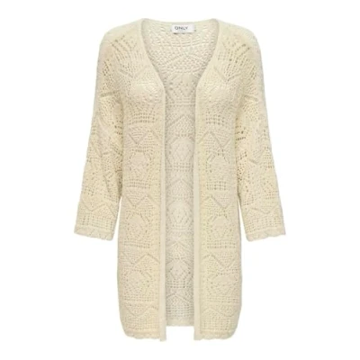 Image of ONLY Women&#039;s Onlbeach 7/8 Long Cardigan Nca KNT Sweater, White, M