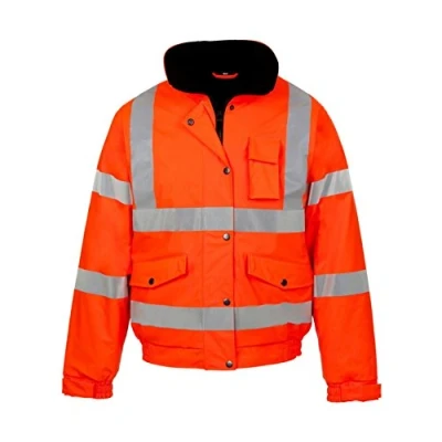 Image of Kapton Hi Viz High Vis Visibility Bomber Jacket Work Coat Security Waterproof (Orange, S)