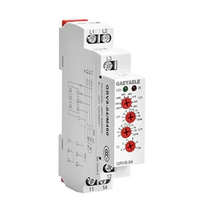 Image of GAEYAELE Three Phase Voltage Control Relay Sequence Failure Over Undervoltage Protection AC220V 460V 10A 1SPDT(GRV8 04,M460)