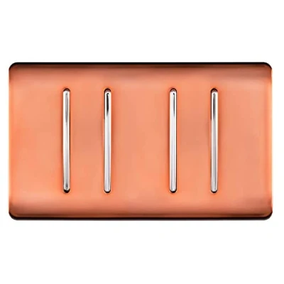 Image of Trendi 4 Gang 3 Way Intermediate Artistic Modern 10 Amp Rocker Light Switch Copper