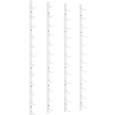 Image of vidaXL Wall Mounted Wine Rack for 12 Bottles 2 pcs White Iron