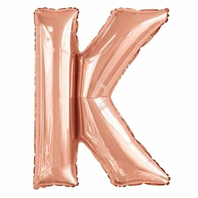 Image of Amscan 9915573 Large Letter K Rose Gold