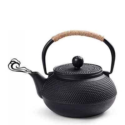 Image of Webao Cast Iron Tea Kettle Stove Top Teapot Japanese Tetsubin with Stainless Steel Infuser for Black Green Tea, 600ml