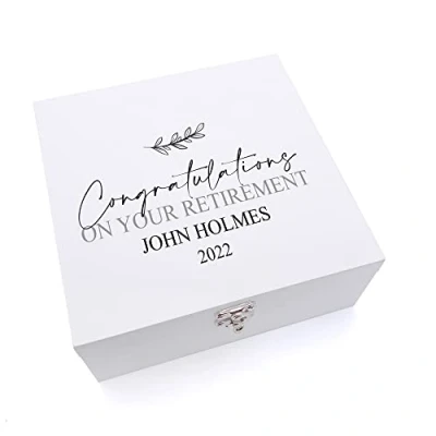 Image of Personalised Retirement Gift Keepsake Wooden Box