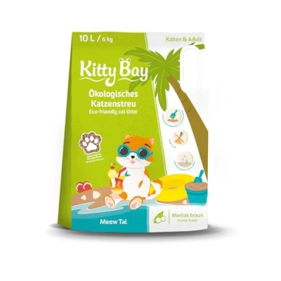 Image of Kitty Bay Meow Tai ECO cat litter clumping and dust free, cassava brown, 10 litres