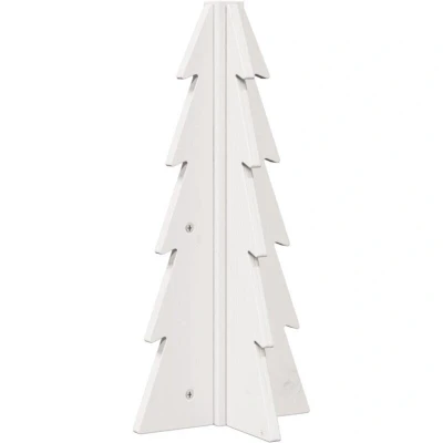 Image of vidaXL Wooden Christmas Tree for Decoration White 49 cm Solid Wood Pine