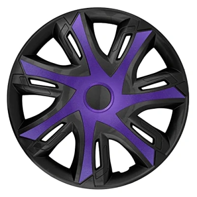 Image of NRM N Power Wheel Covers for Steel Rims Two Color Hubcaps Set 4pcs Car Vehicle Suitable Most Brands and ABS Plastic (Purple/Black)