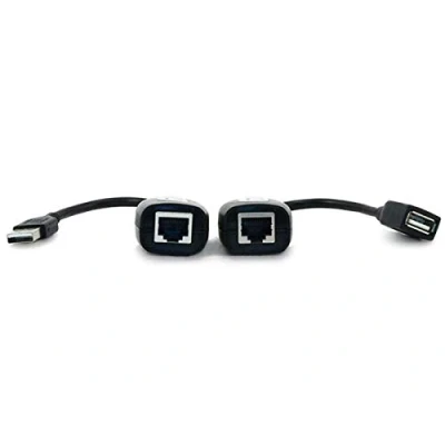 Image of Monoprice 106042 USB Extender over Cat5e or Cat6 Connection up to 45M (150ft) For Any Compatible Device Including Game Consoles, Cameras, Printers, Keyboards, Mice