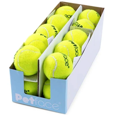 Image of Petface Tennis Balls, Throw and Fetch, Dog Toy, 6.5cm (1 Pack of 20 Balls)