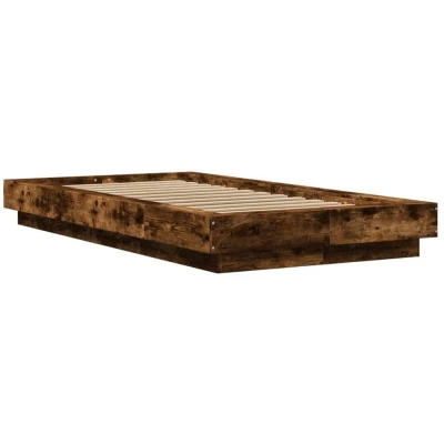 Image of vidaXL Bed Frame without Mattress Smoked Oak 90x200 cm