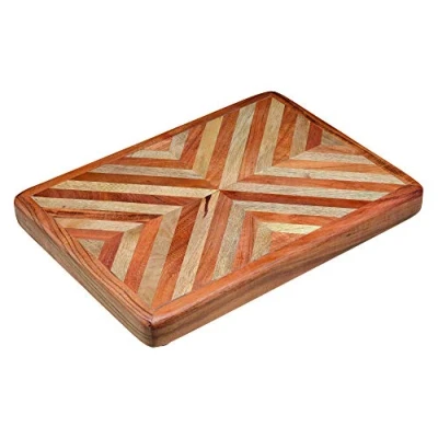 Image of KitchenCraft Serenity Butchers Block Chopping Board, Mango Wood, Brown, 28 x 38 cm