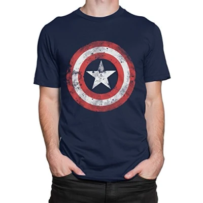 Image of Marvel Mens Captain America T Shirt Multicoloured X Large