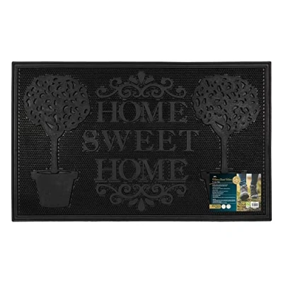 Image of JVL Home Sweet Scraper Rubber Pin Doormat, 45x75cm