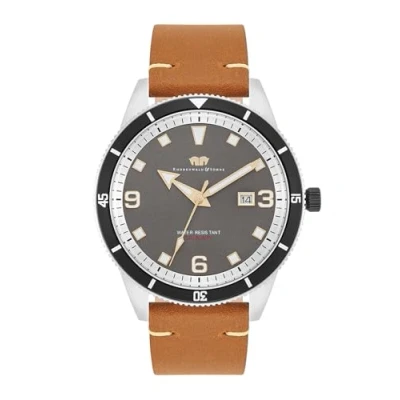 Image of Rhodenwald &amp; Söhne Mens Male Genuine leather watch Silver Stainless Steel One Size