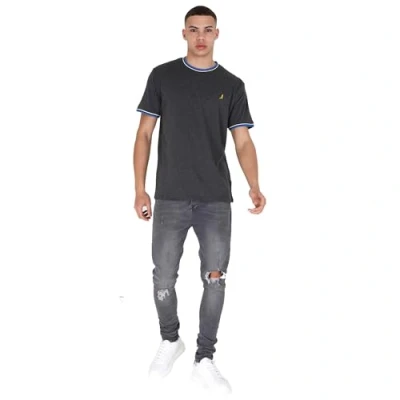 Image of BRAVE SOUL Mens Short Sleeve Cotton Crew Neck T Shirts Base Layer Casual Tees (UK, Alpha, XL, Regular, Charcoal, Shirt)