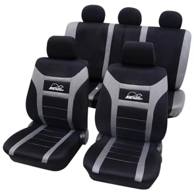 Image of PETEX Car Seat Covers Universal Complete Set 11 Piece Super Speed Grey Eco Class with SAB 1 Vario
