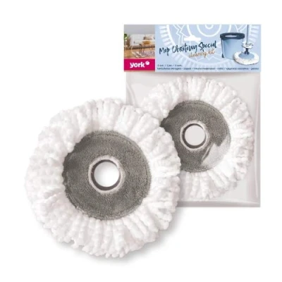 Image of YORK Swivelling mop special ball tip, wipe, mop, floor wringmop, microfibre cleaning pads for spray pug and reveal washable, cloths set.