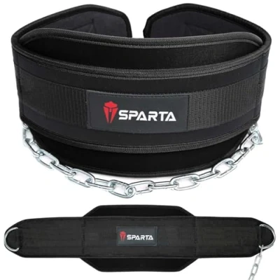 Image of Dipping Belt Body Building Weight Lifting Dips and Pull ups with Long 34 Inches Chain Best Ideal Up Dip Chin Premier for Men &amp; Women (Black)