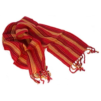 Image of Tumia LAC Naturally Dyed Alpaca Wool (60% Alpaca, 40% Sheep wool) Lightweight Scarf Red