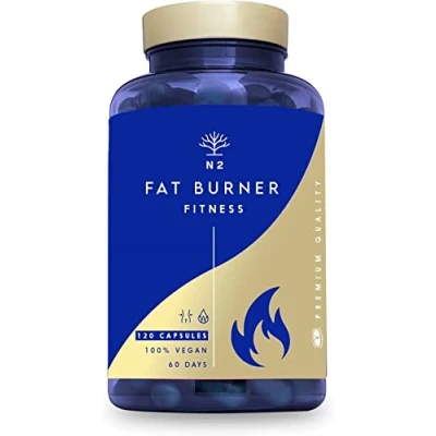 Image of Best Fat Burner for Women and Men Weight Loss. Extreme Natural Thermogenic Slimming Pills. Energy Booster Pure 100% Ingredients. 120 Vegetable Capsules.UK VEGAN Certified. N2 Nutrition