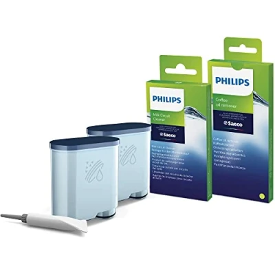Image of Philips AquaClean Water Filter for Saeco and Fully Automatic Coffee Machines Care set value pack multicoloured