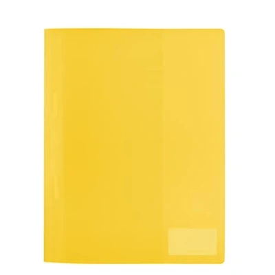 Image of HERMA 19488 File Folder A4 Translucent Yellow, Pack of 3, Plastic with Labelling Label, Slip Pocket &amp; Metal Staple Tongue, Sturdy Set for School and Office