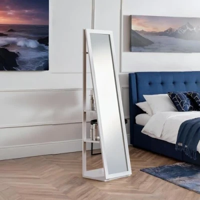 Image of Julian Bowen Fresco Storage Mirror, White