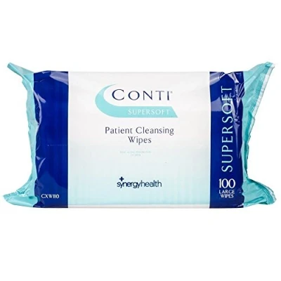 Image of Synergy Conti Supersoft Large Dry Patient Cleansing Wipes (1 Pack of 100)