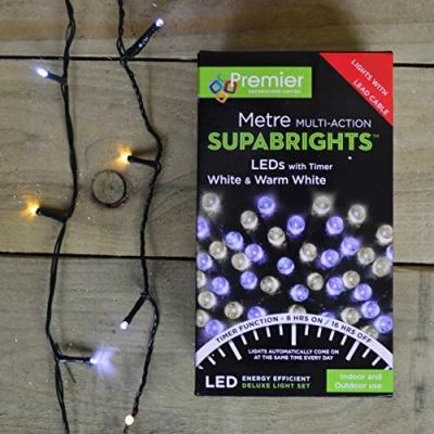 Image of Premier 480 LED (38.3m) Supabright Christmas Lights with Timer Warm &amp; Cool White