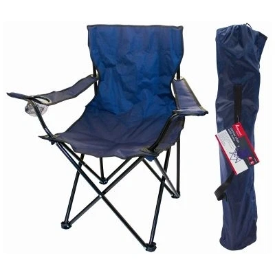 Image of Blue Folding Canvas Camping Armchair By Redwood