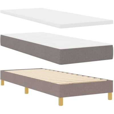 Image of Box Spring Bed with Mattress Taupe, 80x200 cm, Fabric Vidaxl