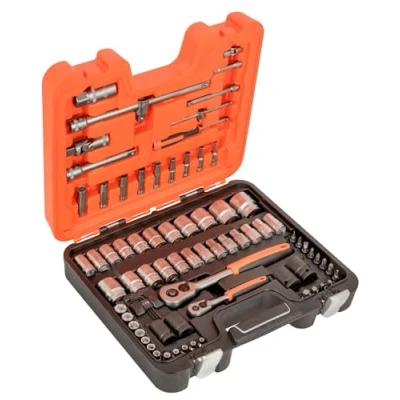 Image of Bahco S800 Socket Set, 1/4&quot; and 1/2&quot; Drive, 77 Pieces