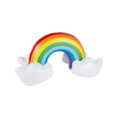 Image of Smiffys Inflatable Rainbow, Multi Coloured 94 x 48 53cm / 37 19 21in, Hawaiian Luau Fancy Dress, Party Dress Up Accessories