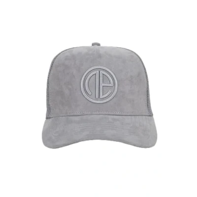 Image of One Athletic Polyester Suede Trucker Cap, Size, Grey