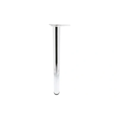 Image of 1 x 870mm Adjustable Brushed Chrome Breakfast Bar Worktop Support Table Leg 60mm Diameter