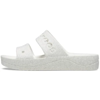 Image of Crocs Women&#039;s Baya Platform Sandal, Glitter (White), 7 UK