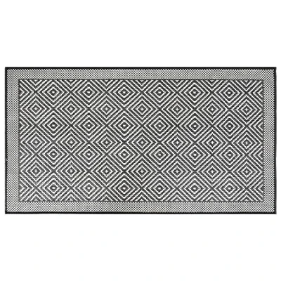 Image of vidaXL Dual sided Outdoor and Indoor Rug in Grey White Lightweight, Long lasting Polypropylene Material, UV Waterproof, 80x150 cm