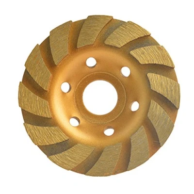 Image of Gunpla 105mm x 22.2mm 4 inch Concrete Turbo Diamond Grinding Disc Wheel 12 Segs Cup Masonry Granite Stone Cutting Heavy Duty Tool for Angle Grinder Plaster Removal