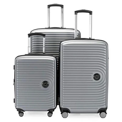 Image of HAUPTSTADTKOFFER Mitte Set of 3 Suitcases Hand Luggage Suitcase 55 cm, Medium 68 cm + Large Travel 77 Hard Shell ABS, TSA, Matt silver