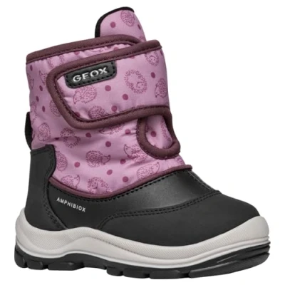 Image of Geox Boy&#039;s FLANFIL Girl B ABX Snow Boot, Black/Rose, 10 UK Child