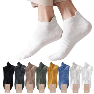 Image of es uk Mens trainer socks 8 Pairs Cotton 6 11 Ankle Women Unisex Sports socks, Multipack Men, black white (White)