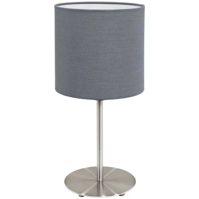 Image of Eglo Lighting Pasteri 1 Light Table Lamp Satin Nickel, Grey, E27