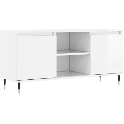 Image of vidaXL TV Cabinet High Gloss White 104x35x50 cm Engineered Wood