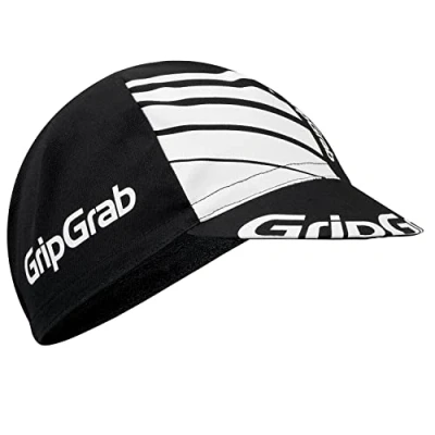 Image of GripGrab Classic Cotton Summer Cycling Cap Retro Style Under Helmet Bicycle Hat Road Mountain Gravel Bike Headwear Black/White
