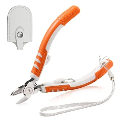 Image of SPEEDWOX Precision Diagonal Cutting Pliers 5 Inches Wire Flush Cutters Ultra Sharp Electronics Model Sprue Clippers Side Nippers with Safety Lock and Protective Holster CR V Steel