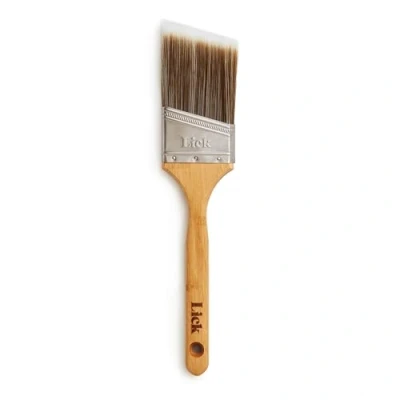 Image of Lick 2.5 inch Bamboo Angled Paint Brush Cutting In Brush, Sustainable, Bamboo, Painting &amp; Decorating, Walls, Skirting Boards, Radiators, Edging